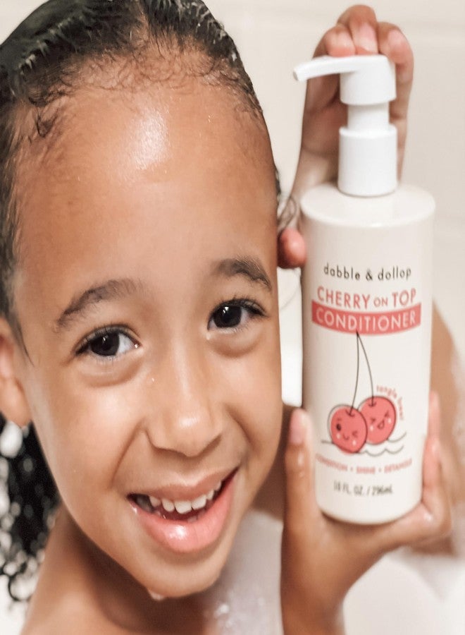 Dabble & Dollop Cherry on Top Conditioner - Natural Shine & Detangler for Kids, Paraben & Sulfate Free, Vegan, Gluten-free, Tear-Free (10oz, Pack of 2) - Image 3